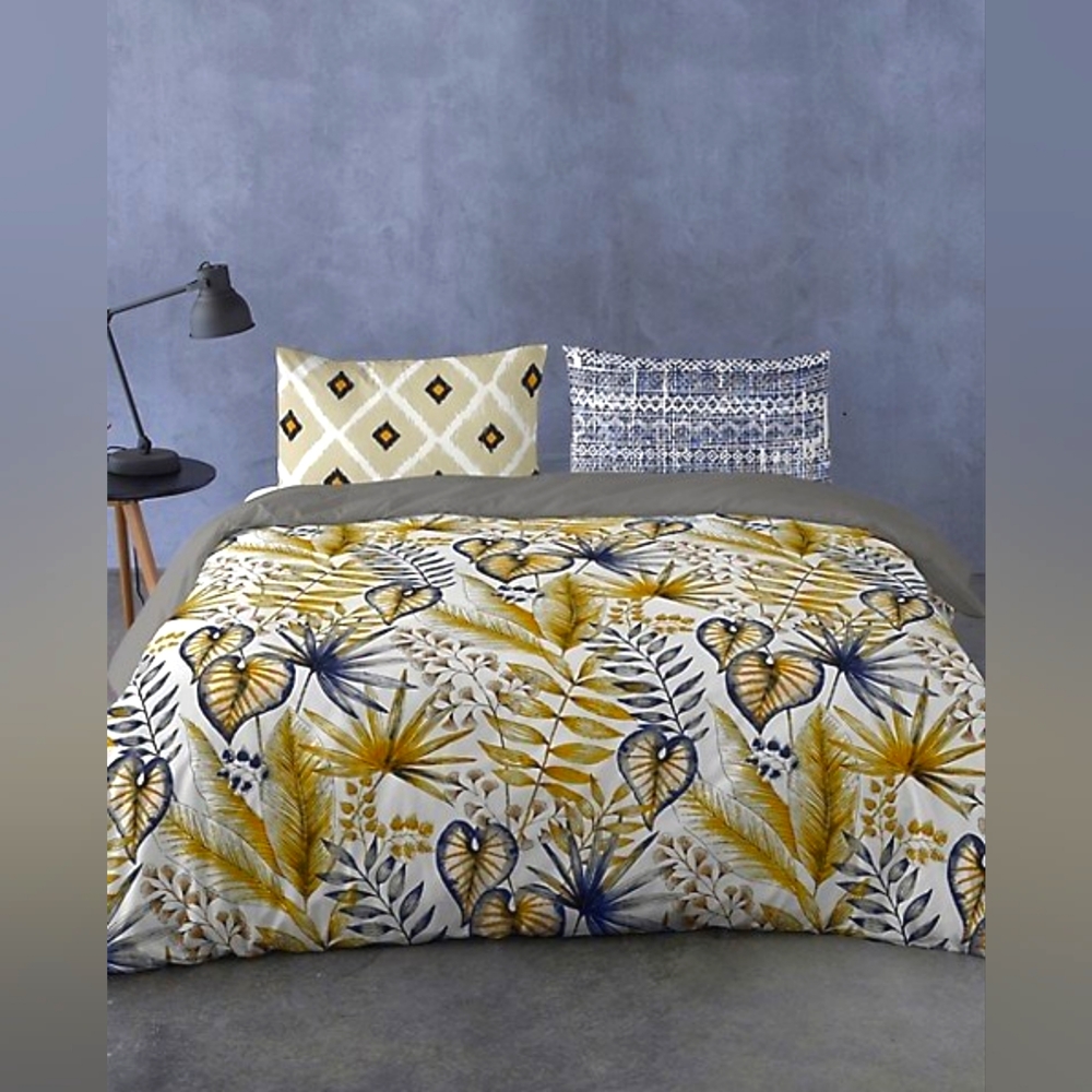 Gouchee Design Tel Aviv Cotton Reversible 3-Piece Duvet Cover Set - size Queen